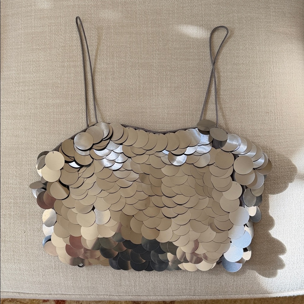 Alice + Olivia jumbo sequin crop top